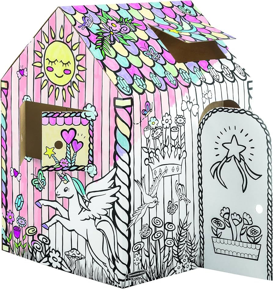 Bankers Box at Play Unicorn Playhouse, Cardboard Playhouse and Craft Activity for Kids | Amazon (US)