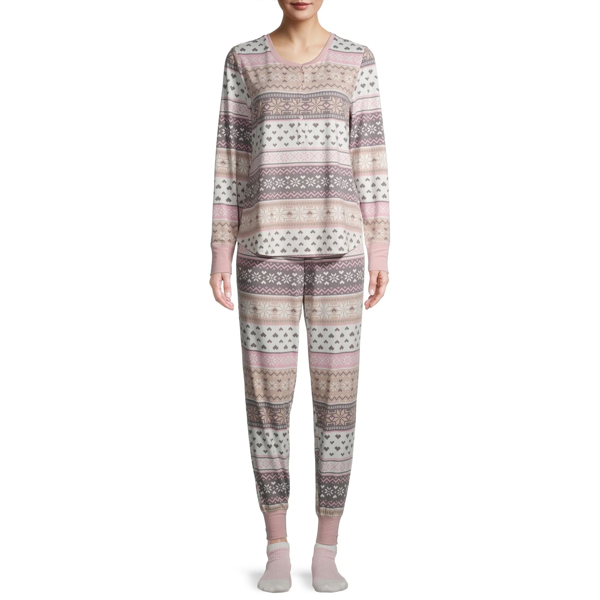 Secret Treasures Women's and Women's Plus 3-Piece Pajama Set with Socks | Walmart (US)