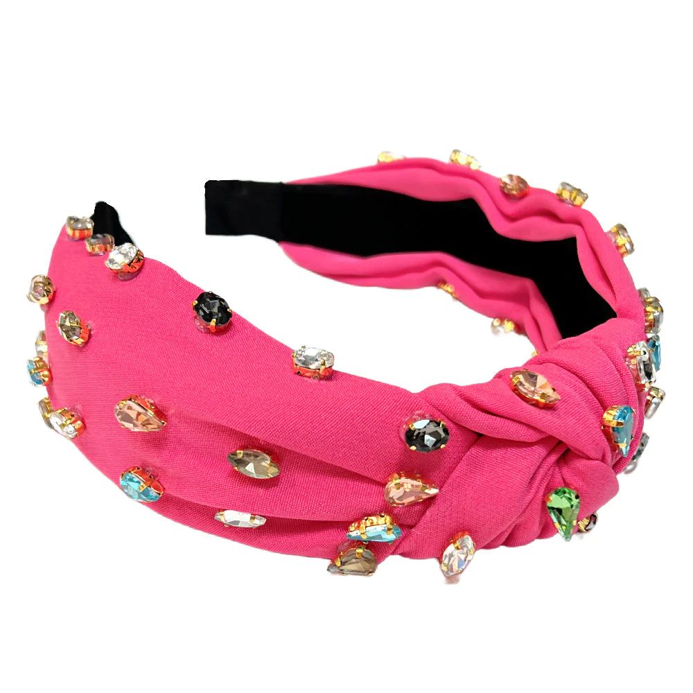 Traditional Knot Headband - Hot Pink Gem | Headbands of Hope