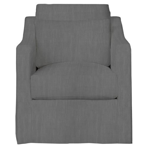 Cisco Home Rebecca Coastal Grey Slipcovered Swivel Club Arm Chair | Kathy Kuo Home
