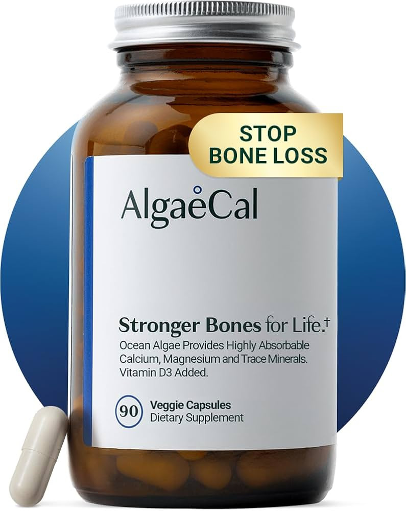 ALGAECAL - Plant Based Calcium Supplement for Women & Men - Organic Calcium 750mg with Vitamin D3... | Amazon (US)