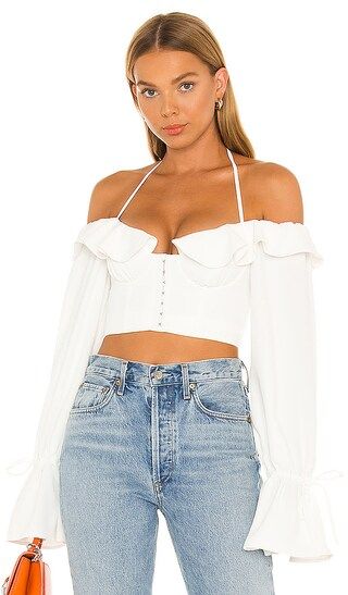 Stefano Bustier Top in White | Revolve Clothing (Global)
