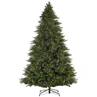 12 ft. Artificial Unlit Christmas Tree with 8410 Tips, Foldable Metal Stand, Easy Assembly, Full Christmas Tree | The Home Depot