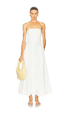 St. Agni Sculpted Cotton Strapless Dress in Milk from Revolve.com | Revolve Clothing (Global)