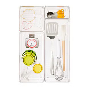 iDESIGN Linus Shallow Drawer Organizer Clear | The Container Store