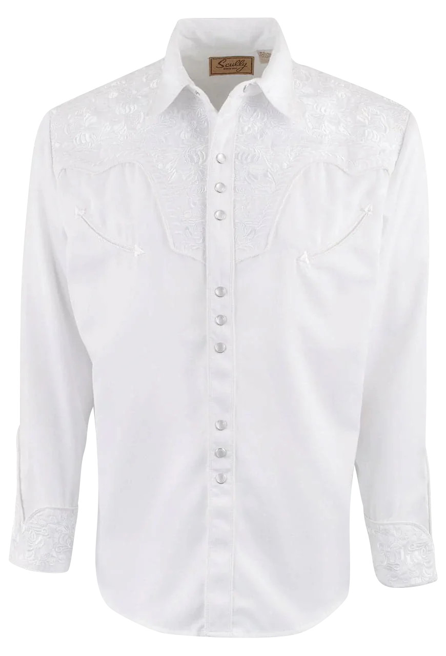 Scully Gunfighter White Western Pearl Snap Shirt | Pinto Ranch | Pinto Ranch
