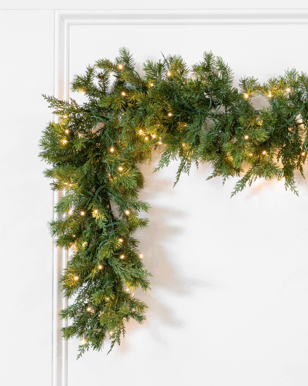 Woodland Cedar & Pine 9' Pre-Lit Garland | McGee & Co.