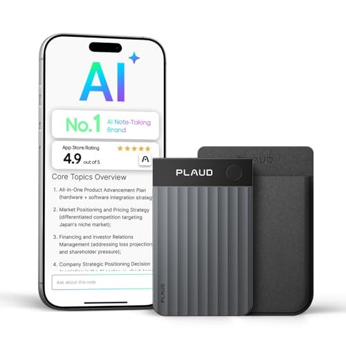 Plaud Note Pro AI Voice Recorder, Transcribe & Summarize with AI, App Control, Note Taker for Meetings & Calls, Supports 112 Languages, Ultra-Slim w/InstantView Display, Case Included, Black | Amazon (US)