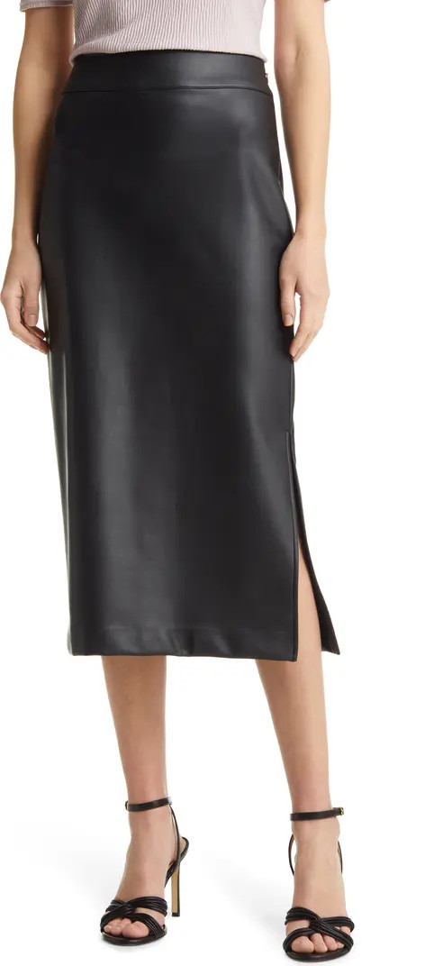 Halogen® Faux Leather Midi Skirt | Nordstrom | Nordstrom