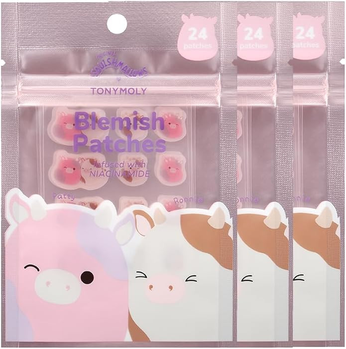 TONYMOLY x Squishmallows Patty the Cow + Ronnie the Cow Blemish Patches – Niacinamide Hydrocoll... | Amazon (US)