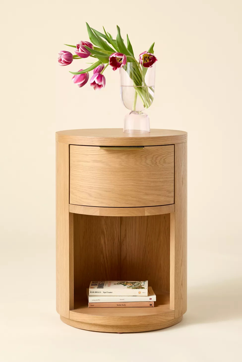 Kane Round Wood Storage Nightstand | Urban Outfitters (US and RoW)