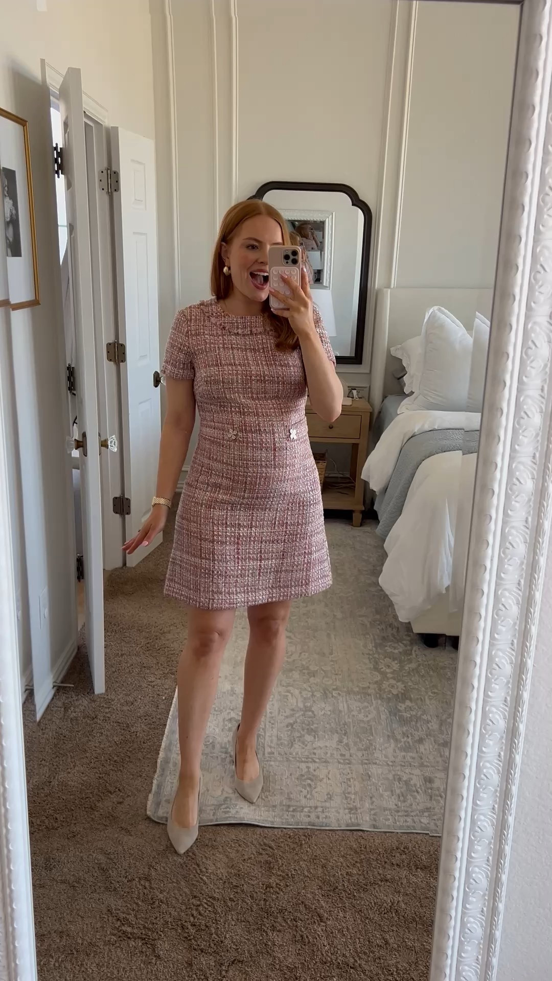 I’m in love with this dress and so sad that it’s probably not going to fit the bump for long. However, if you aren’t pregnant this is the perfect dress to add to your closet for a variety of occasions! It is great for the office or would be cute for Easter brunch, too. 🐣 

#LTKStyleTip #LTKWatchNow #LTKWorkwear