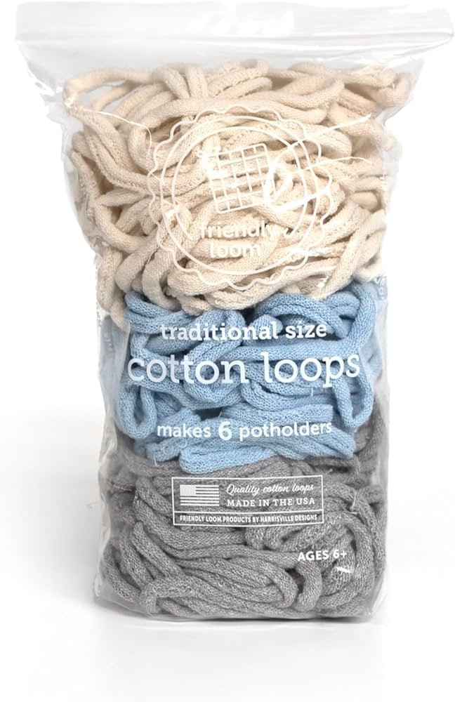 Friendly Loom | 7” Traditional-Sized Glacier Themed Potholder Weaving Loops | Craft 6 Cotton Po... | Amazon (US)