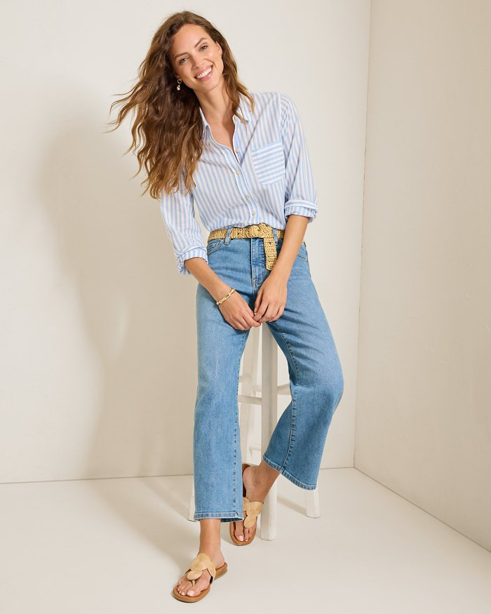 High-Rise Cropped Wide-Leg Jeans | Tommy Bahama