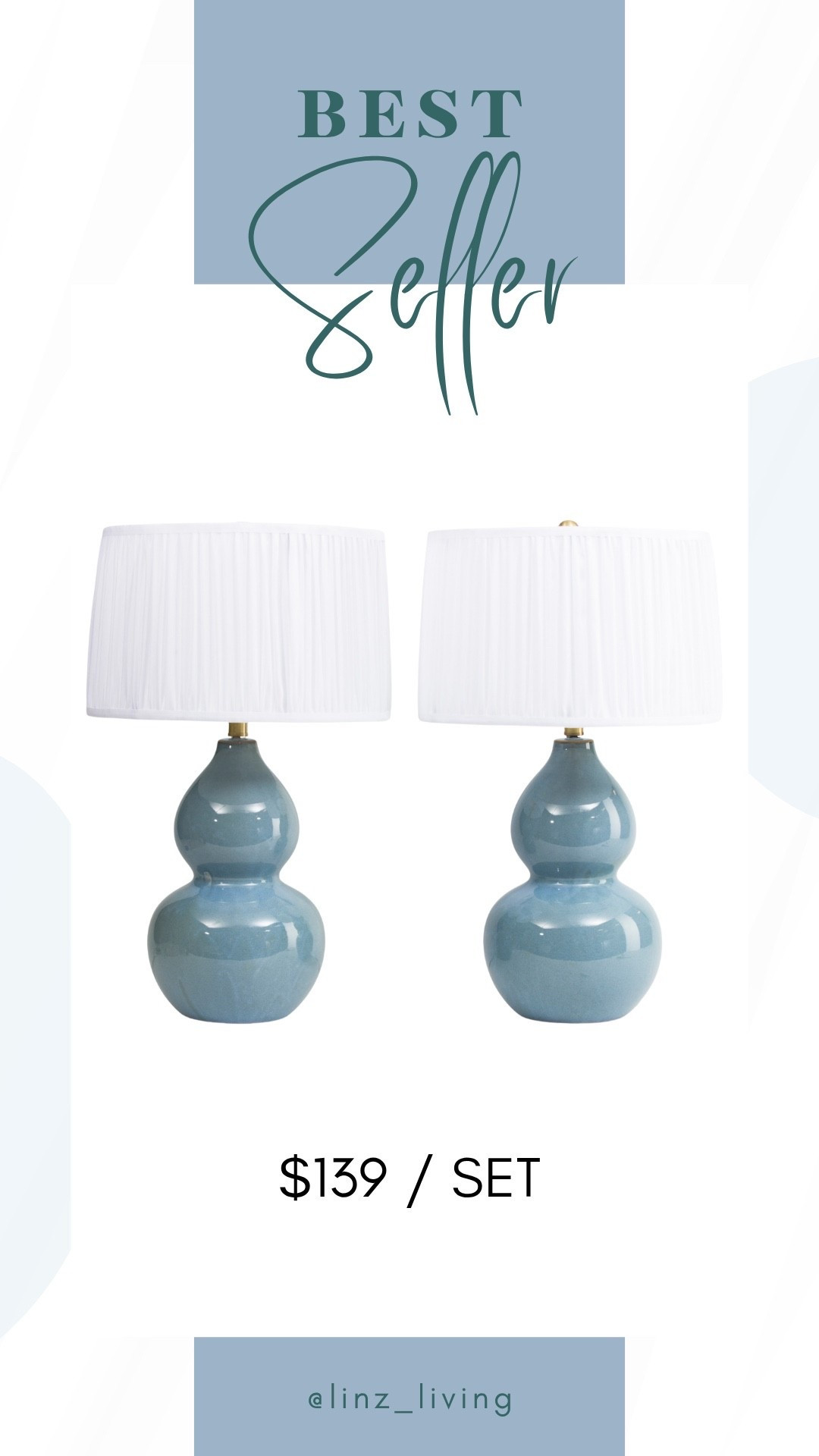Best seller lately! Gorgeous blue gourd lamps — get the set for only $139!!
