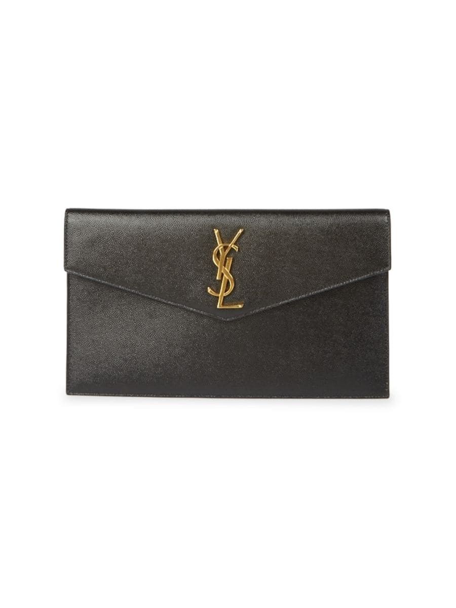 Saint Laurent Uptown Leather Clutch - YSL Bag - YSL Clutch - Luxury Christmas Gift - Luxury Gift | Saks Fifth Avenue