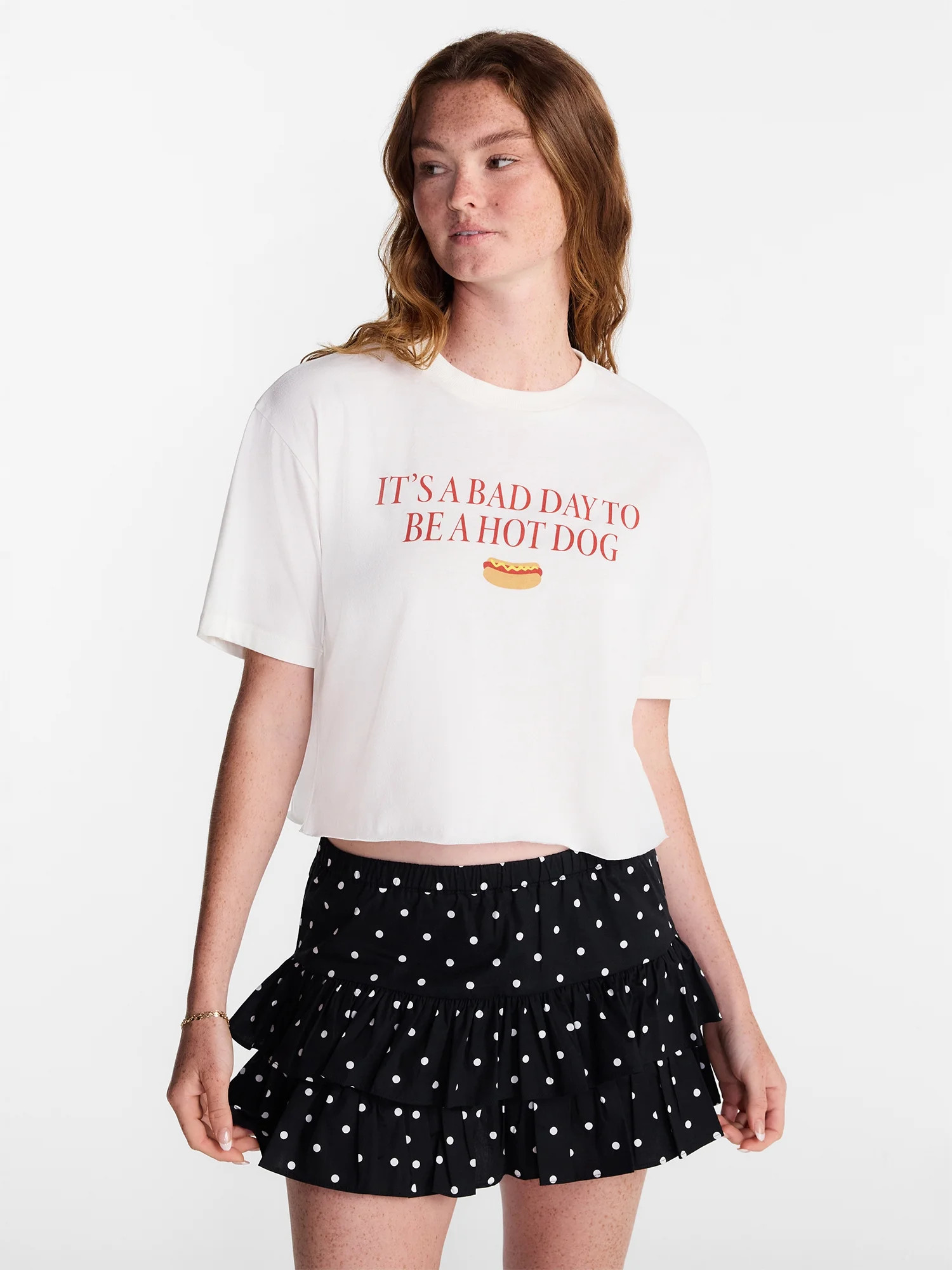 No Boundaries Boxy Cropped Graphic Tee, Women's and Women's Plus XXS-4X | Walmart (US)