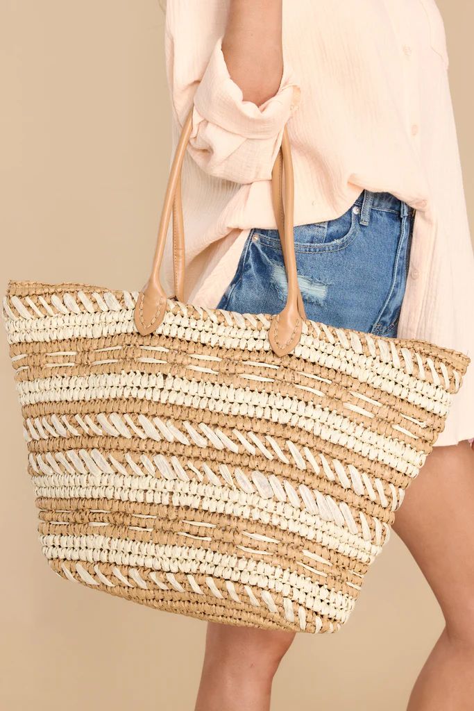 Ready For Adventures Tan Rattan Bag | Red Dress 