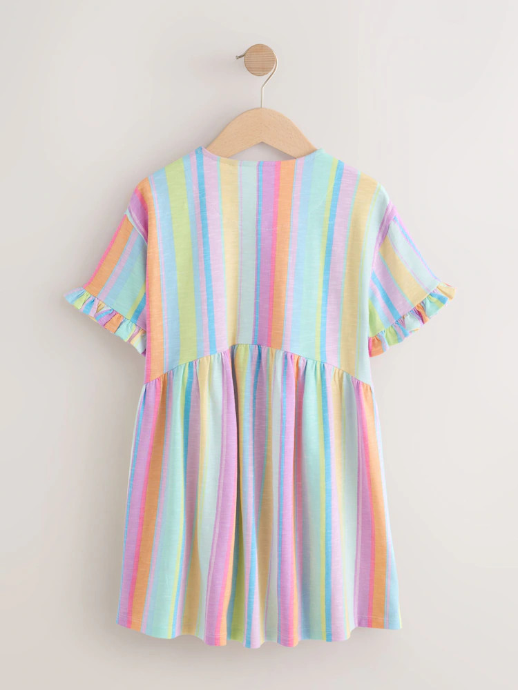 Rainbow Stripe Short Sleeve Jersey Dress (3-16yrs) | Next US