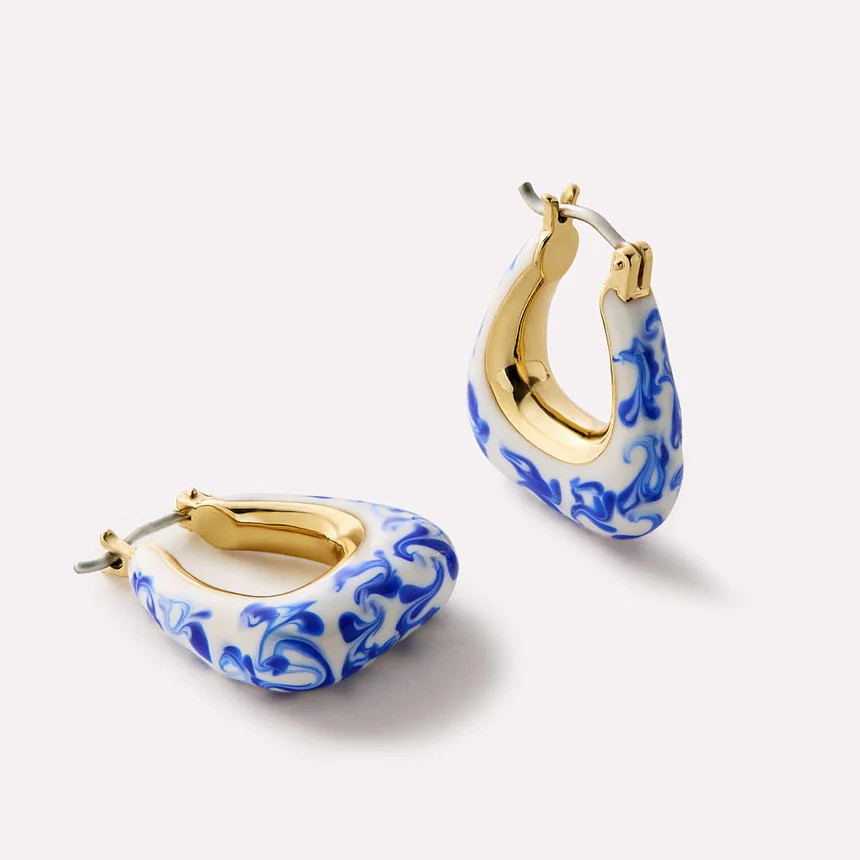 Statement Earrings - Dakota Marble Blue | Ana Luisa