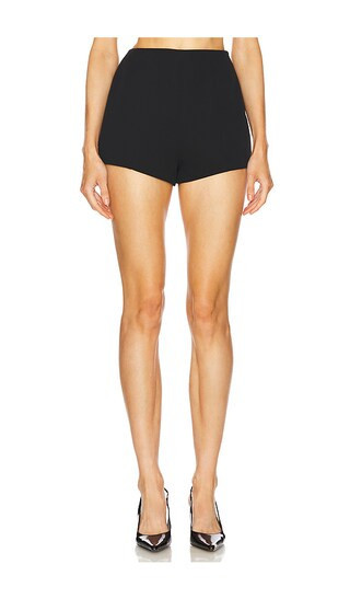 EAVES Naftali Polished Crepe Mini Shorts in Black. - size S | Revolve Clothing (Global)