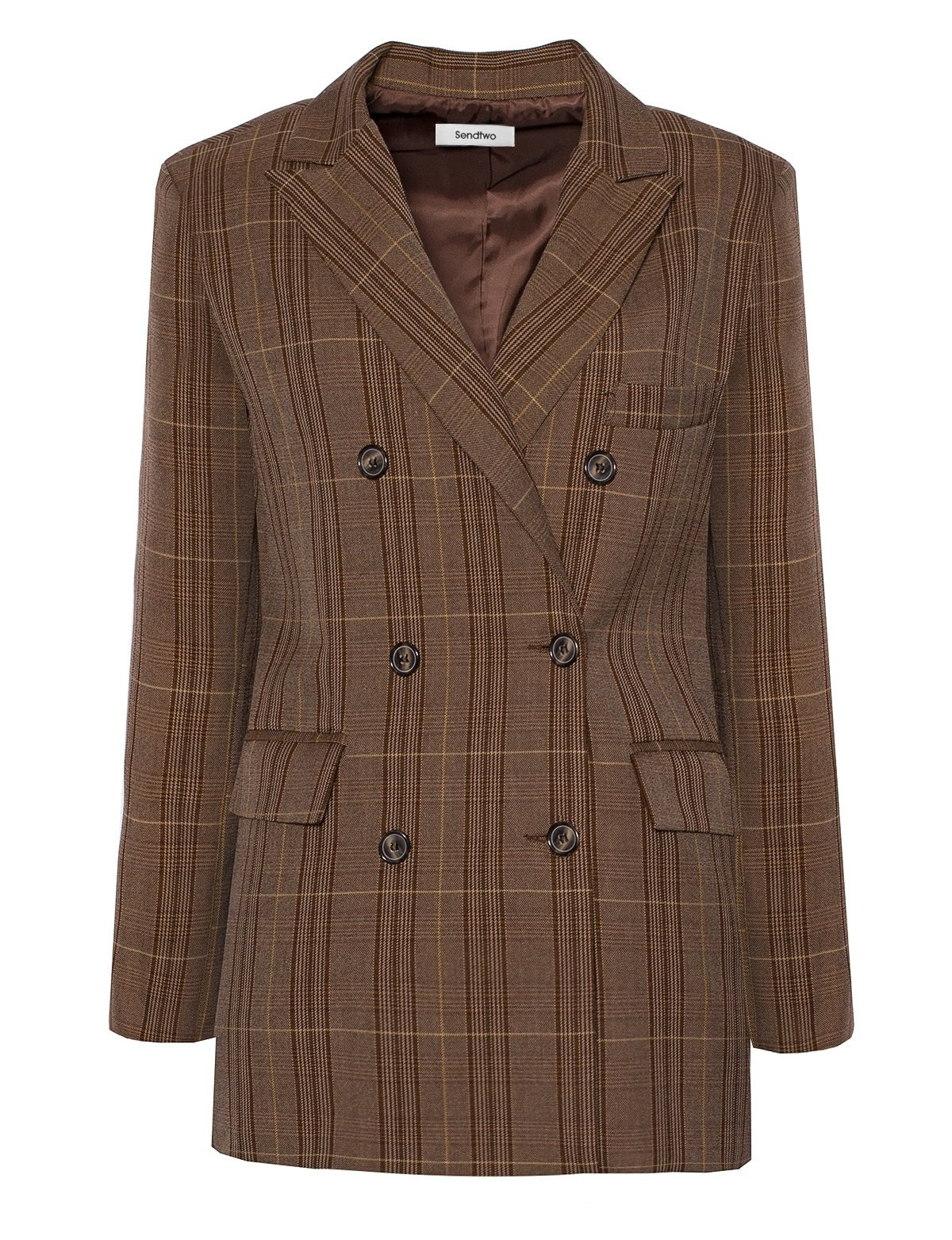 Double Breasted Plaid Blazer | Pixie Market