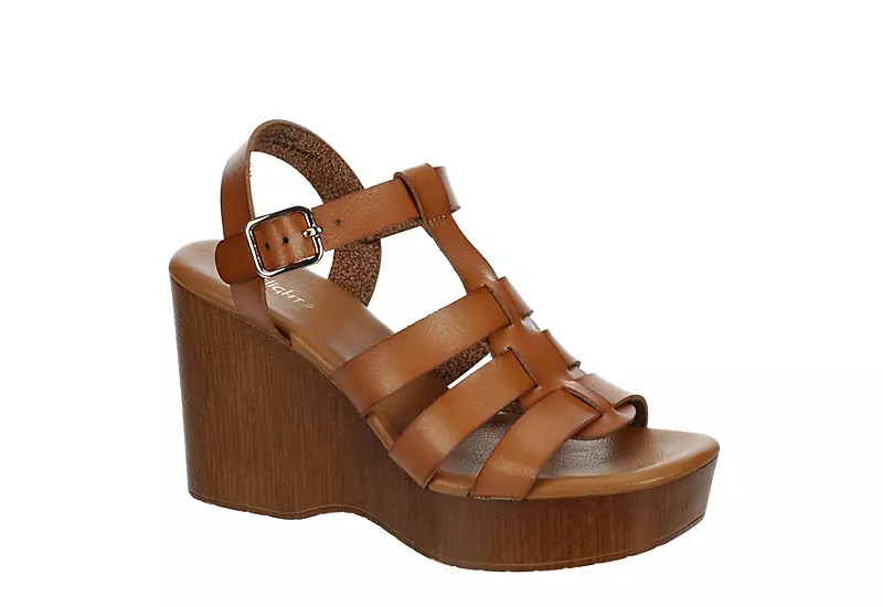 Limelight Womens Amy Wedge Sandal - Cognac | Rack Room Shoes