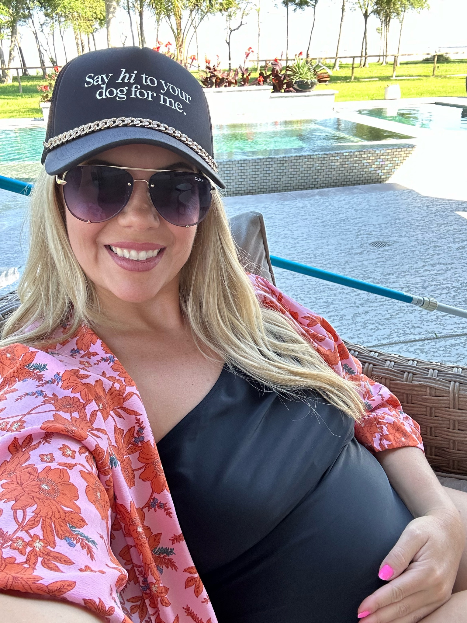 Sizes up to an XL in this one shoulder ruched one piece swimsuit! It’s not maternity but can be. 🙌🏼 This is also my
Fave pair of Target sandals (sized up half to an 8.5), and my fave Walmart kimono that’s TTS. 

Bump friendly swimsuit, maternity swimsuit, one shoulder swimsuit, trucker hat.

#LTKSeasonal #LTKBaby #LTKSwim