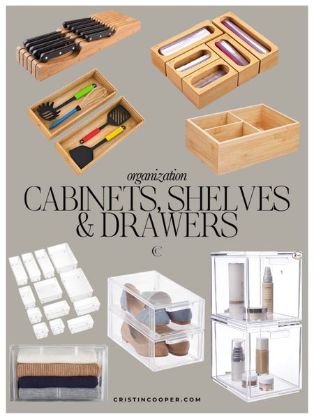 Cabinet, Shelf and Drawer Storage and Organization 

Stackable Drawer Storage // 13 Piece Drawer Organizers // Bamboo Utensil Organizers // Storage Bag Organizer // Food Lid and Cover Bin // Drawer Knife Block // Stackable Clear Drawer Organizers // Sweater Drawers 

For more organizational finds head over to cristincooper.com 

#LTKhome