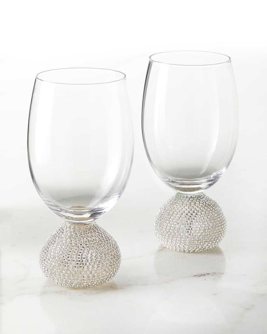 Neiman Marcus Silver Bling Wine Glasses, Set of 2 | Neiman Marcus