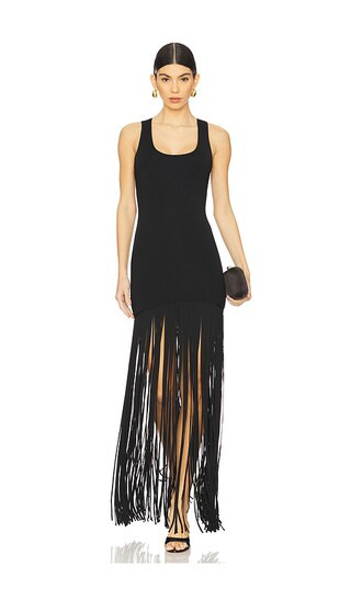 Fringe Skirt Dress in Black | Revolve Clothing (Global)