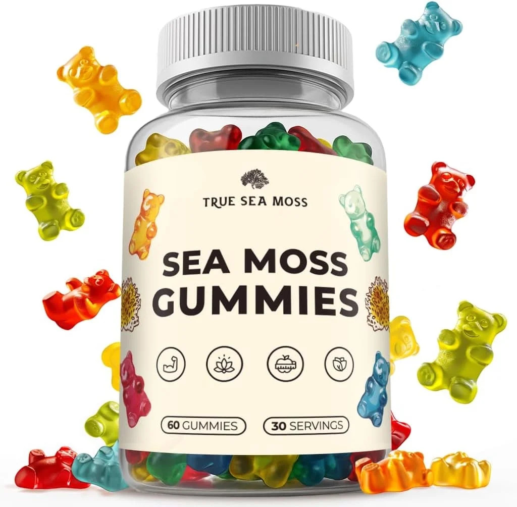 TrueSeaMoss Irish Sea Moss Gummies with Burdock Root & Bladderwrack – Multiflavor Vegan Seamoss... | Walmart (US)
