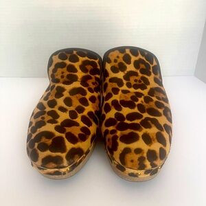 J. Crew Leopard Calf Hair Clogs | Poshmark