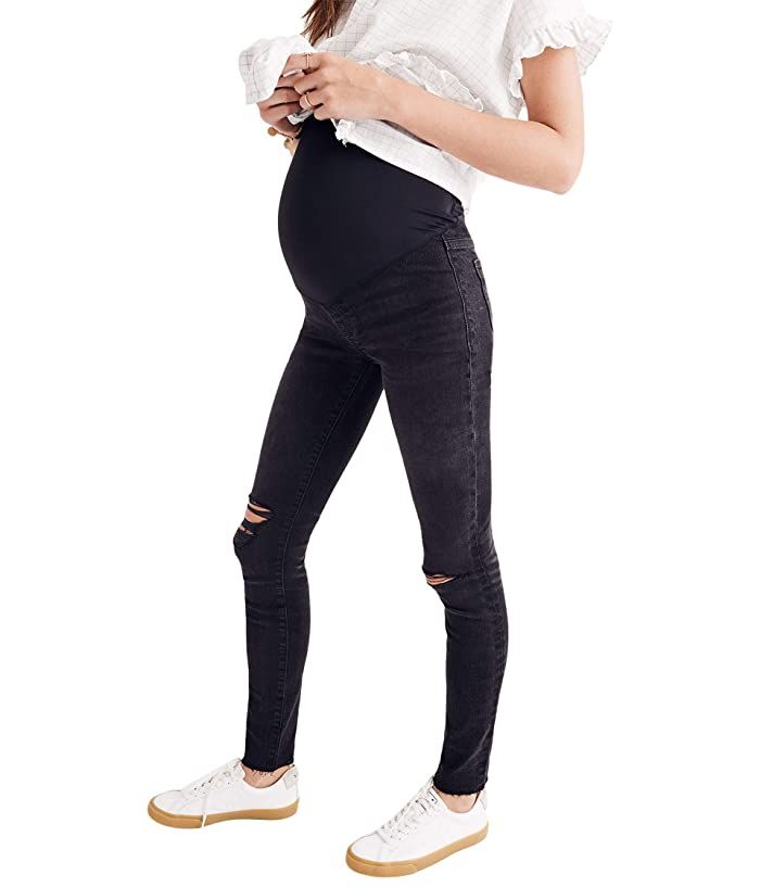 Madewell Maternity Over-the-Belly Skinny Jeans in Black Sea | Zappos