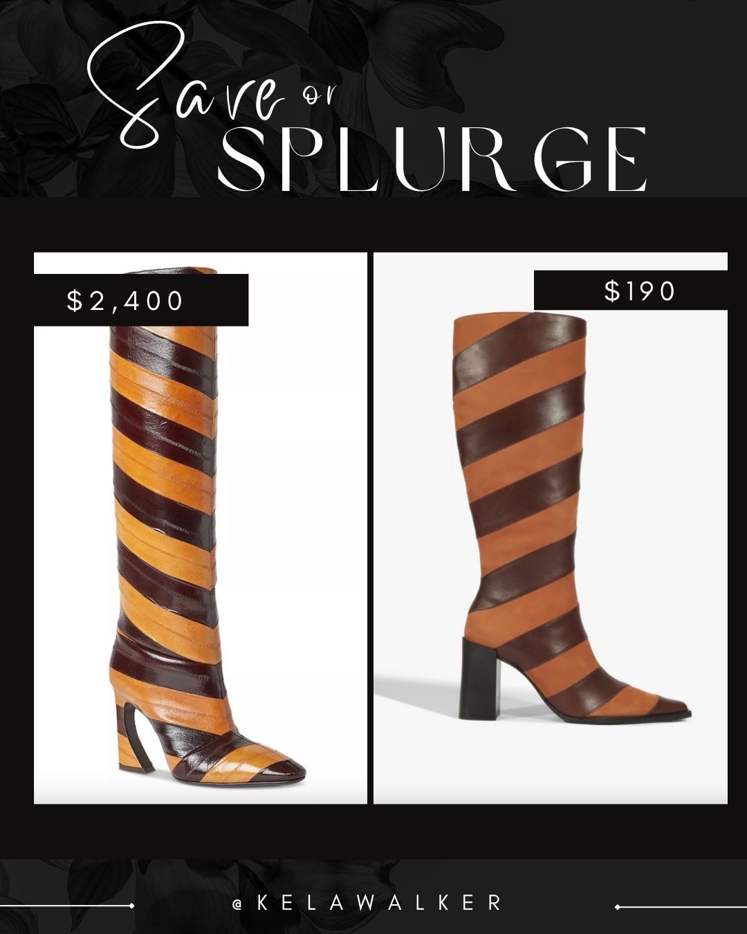 These boots fooled me

A two-tone statement boot will always read expensive but this save option is really doing the work. Same drama. Same silhouette. Same striped leather moment without the $2400 commitment. If you’ve been eyeing the trend but hesitating on the splurge, this is the pair that gives you the look and keeps your wallet intact.

Style tip
Let the boot be the moment and keep the rest of the outfit grounded. A simple coat or a clean knit lets the stripes stand out and keeps the look elevated.

#LTKOver40 #LTKGiftGuide #LTKSaleAlert