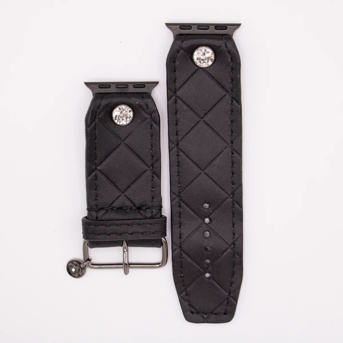 Luxe Black Quilted Customizable Watchband | Spark*l