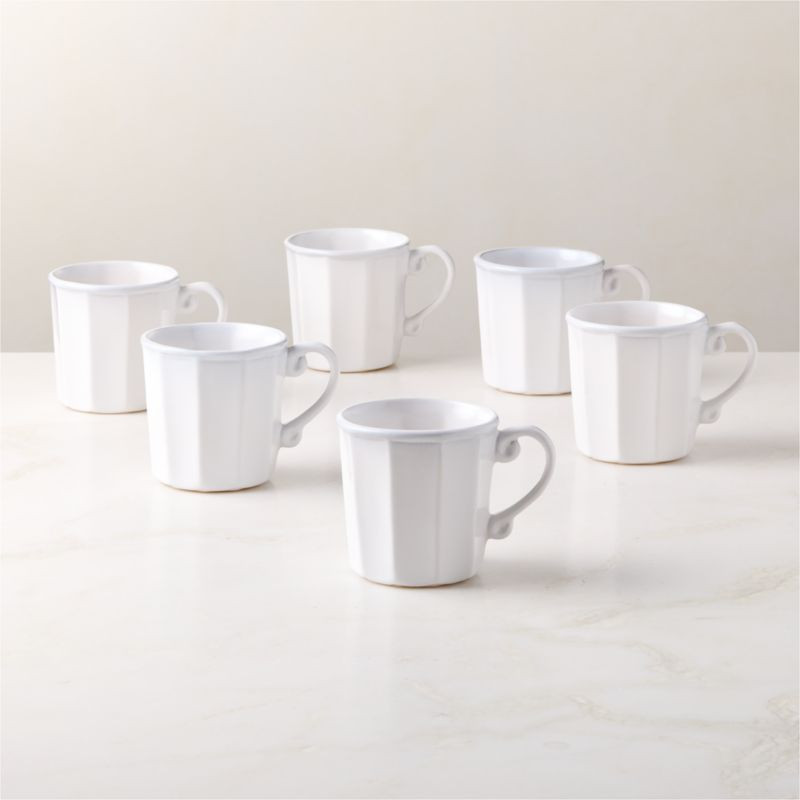 Cremieux White Ceramic Paneled Mug Set of 6 by goop | CB2 | CB2