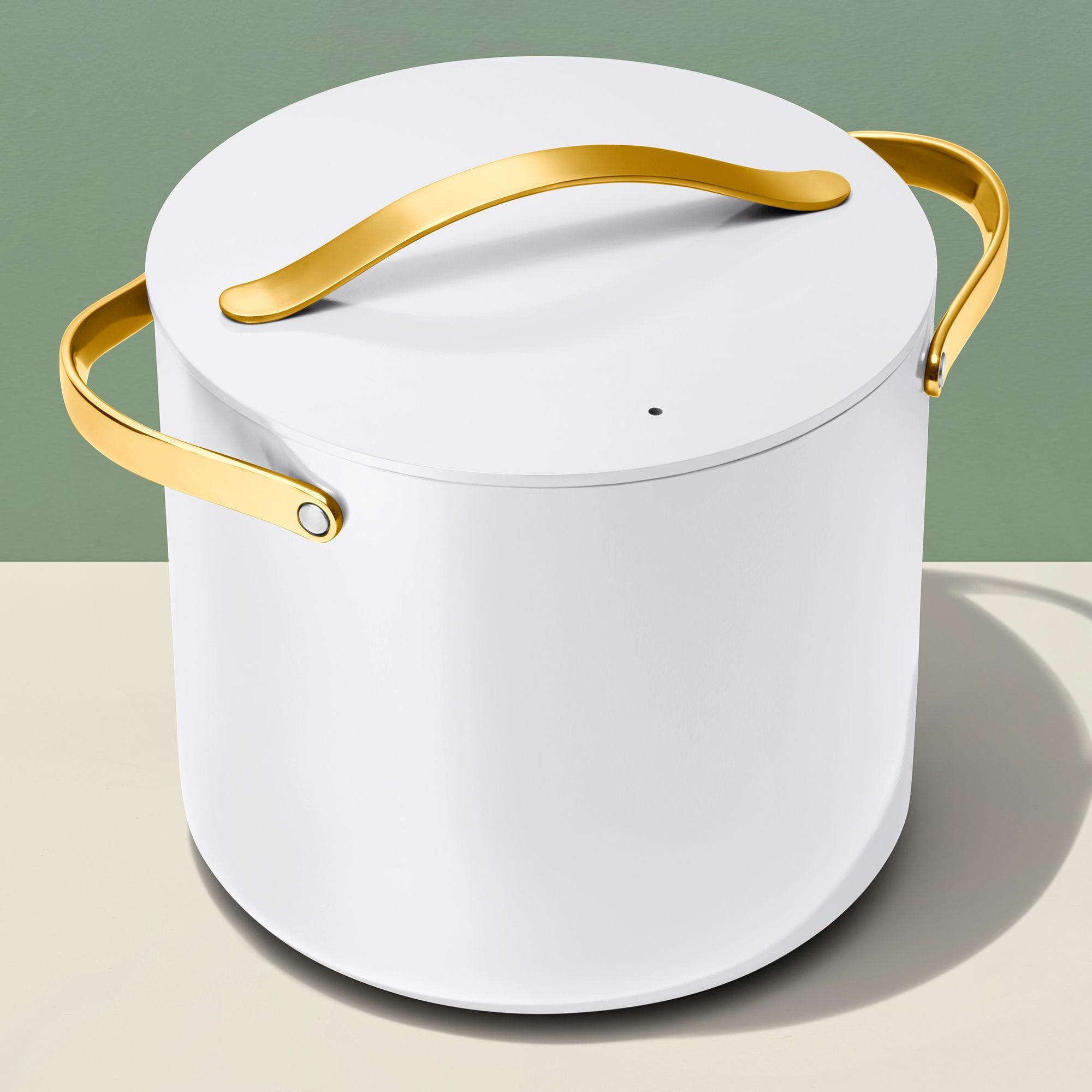 12 QT Stock Pot W/ Lid In White | Non-Stick, Non-Toxic, PFAS-Free Ceramic Cookware | Induction-Compatible For Healthy Cooking | High, Anti-Splatter Walls | Caraway | Caraway