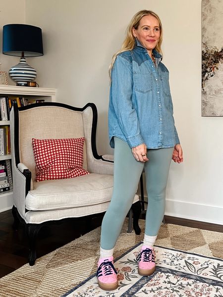 Today on CLAIRELATELY.com - 4 ways to style adidas gazelle (or samba!) sneakers for Spring everyday casual outfits 

Weekend leggings, western Levi’s chambray top, bombas socks, chunky gold necklace 

#LTKSeasonal #LTKstyletip #LTKfindsunder100