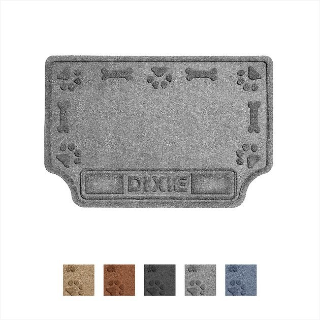Bungalow Flooring Personalized Waterhog Drool Hog Dog Bone Dog Dinner Mat | Chewy.com