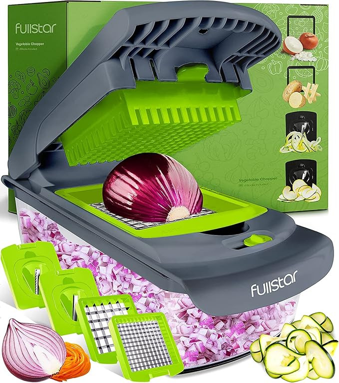 Fullstar Vegetable Chopper - Spiralizer Vegetable Slicer - Onion Chopper with Container - Pro Foo... | Amazon (US)