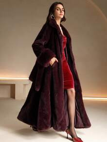 Anewsta Autumn/Winter New Faux Fur Coat, Elegant Women's Long Fur Jacket, Minimalist Fashionable ... | SHEIN