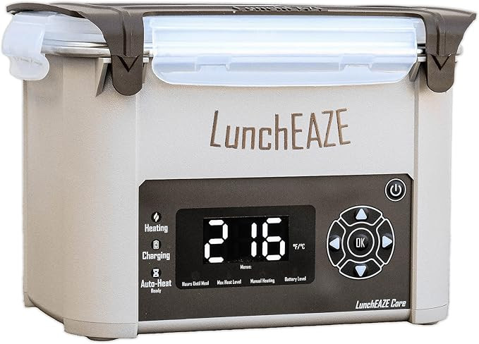 LunchEAZE Core Gen 2 Cordless Heated & Electric Lunch Box – Battery-Powered, 4-Cup Capacity, 22... | Amazon (US)