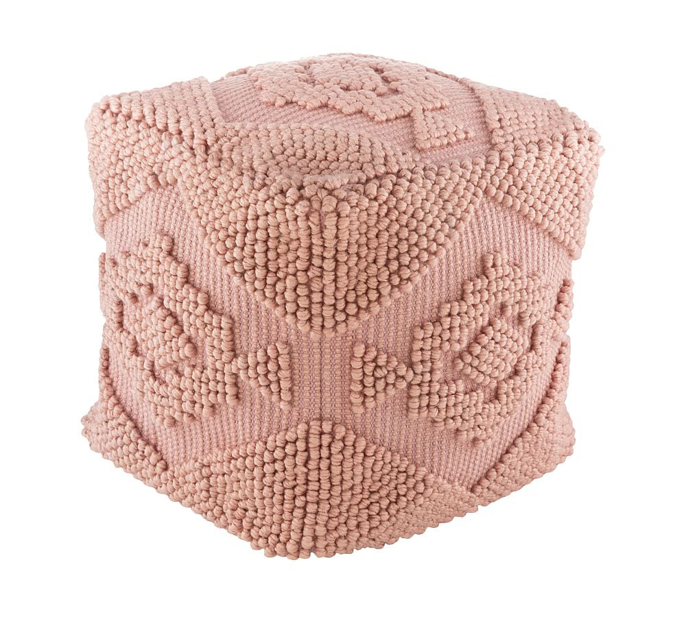 Simona Handwoven Embroidered Pouf | Pottery Barn (US)