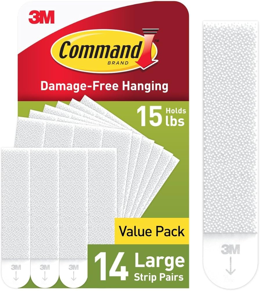 Command Large Picture Hanging Strips, White, Holds up to 16 lbs, 14-Pairs, Easy to Open Packaging | Amazon (US)