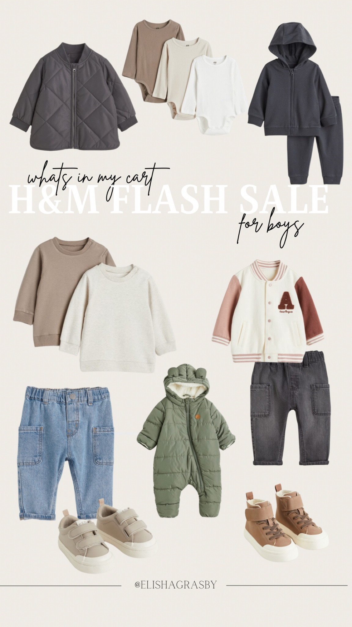 H&M Flash Sale | what’s in my cart

Top picks for boys 

// denim, jeans, letterman jacket, baby, toddler, snowsuit, coat, jacket, shoes, sneakers, boots, sweater, quilted coat, bodysuit, neutral

#LTKbaby #LTKkids #LTKSale