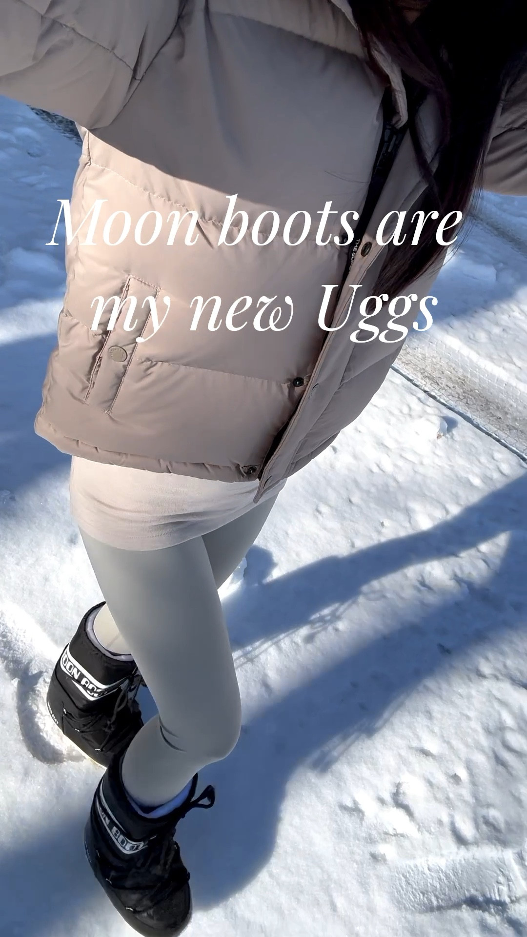 I get why they call the moon boots. So comfy and I feel like I’m walking on clouds. Love my Uggs but these are also water proof! 

Winter boots, waterproof boots, ski boots, winter outfit, cropped puffer, puffer coat, winter look, styled winter ootd, ski outfit, Canadian winter, aritzia puffer, super puff, shorty super puff, modern taupe outfit, moon boots outfit, styled moon boots 

#LTKgiftguide #LTKsale #LTKwinter
