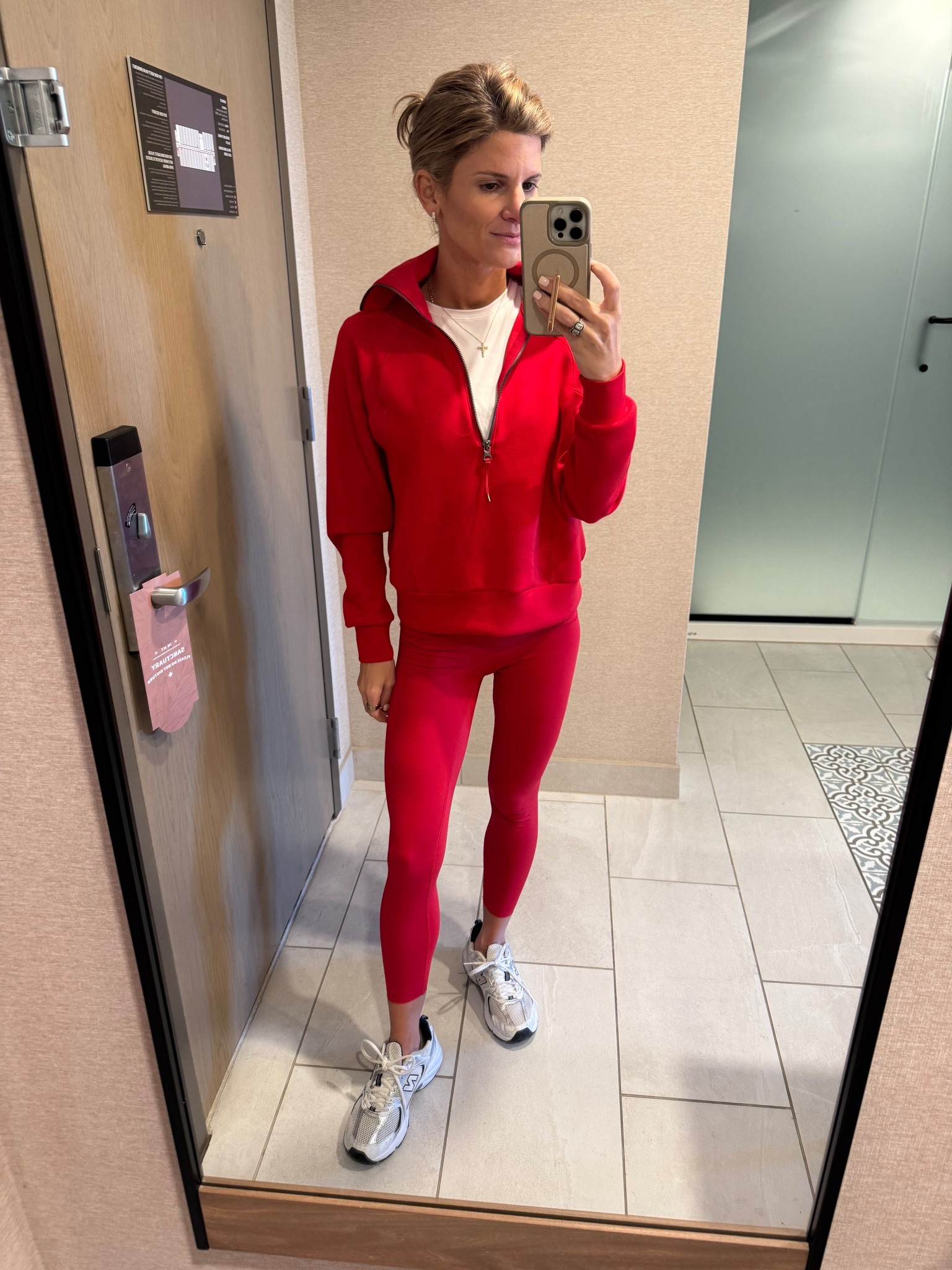 Spanx air essentials half zip and leggings! Wearing XS in both 