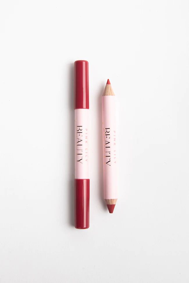 Pink Lily Beauty Double Bloom Dual Lipstick and Lip Liner - Drop Red Gorgeous | Pink Lily