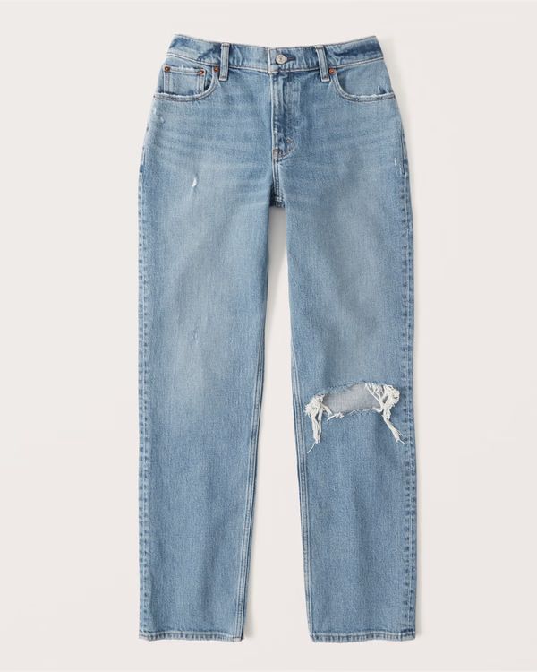 Women's Curve Love Low Rise 90s Straight Jean | Women's Bottoms | Abercrombie.com | Abercrombie & Fitch (US)